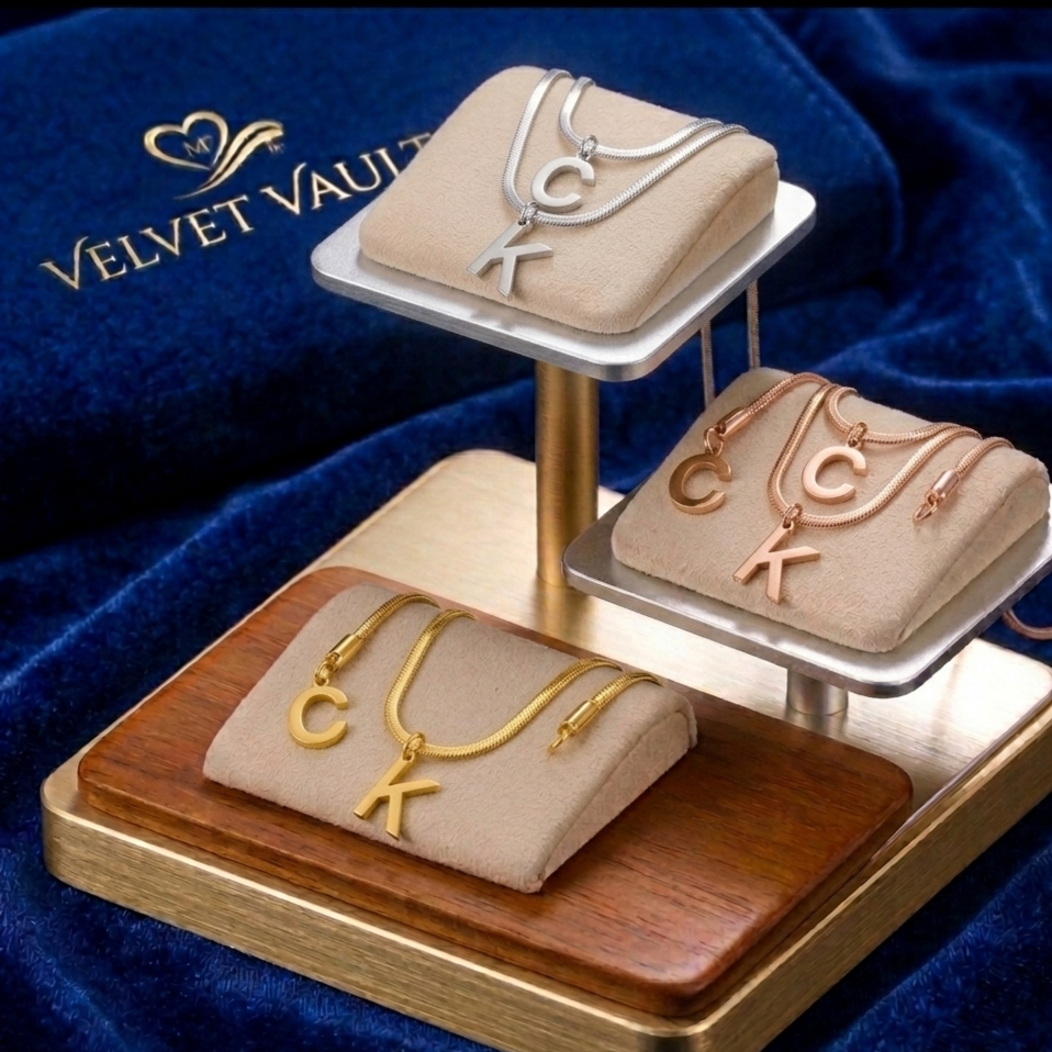 Custom Double Layer Initial Necklace - Velvet Vault Exclusive