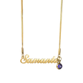 Custom Zuanbei Birthstone Name Necklace - Velvet Vault Exclusive
