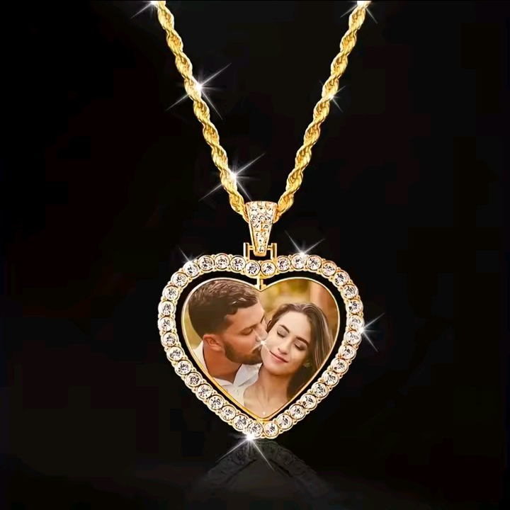 The Velvet Vault Dual Portrait Heart Locket – Personalized Luxury Necklace