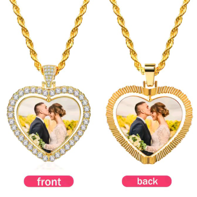 The Velvet Vault Dual Portrait Heart Locket – Personalized Luxury Necklace