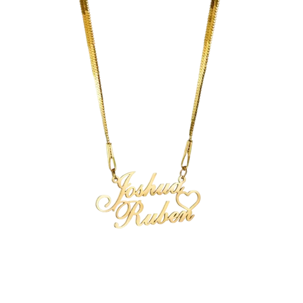 Custom Double Name Heart Necklace- Velvet Vault Exclusive