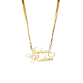 Custom Double Name Heart Necklace- Velvet Vault Exclusive