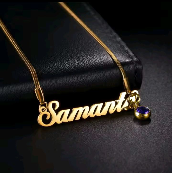 Custom Zuanbei Birthstone Name Necklace - Velvet Vault Exclusive
