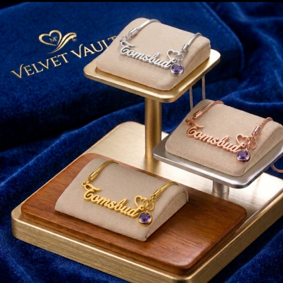 Custom Zuanbei Birthstone Name Necklace - Velvet Vault Exclusive