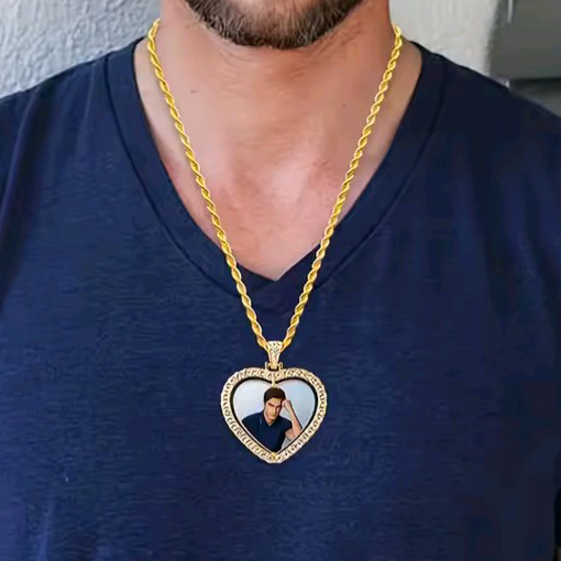 The Velvet Vault Dual Portrait Heart Locket – Personalized Luxury Necklace