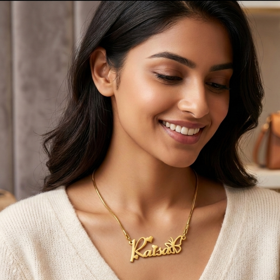 Custom Butterfly Name Necklace -Velvet Vault Exclusive