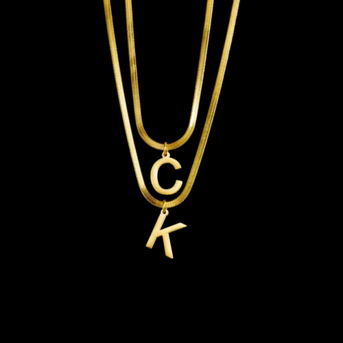 Custom Double Layer Initial Necklace - Velvet Vault Exclusive