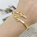 Custom Two-Name Cuff Bangle Bracelet | Luxury Personalized Gift