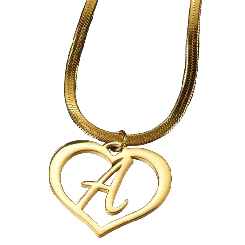 Custom Heart Initial Name Necklace - Velvet Vault Exclusive